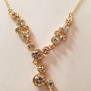 Gold tone & rhinestone paparazzi necklace